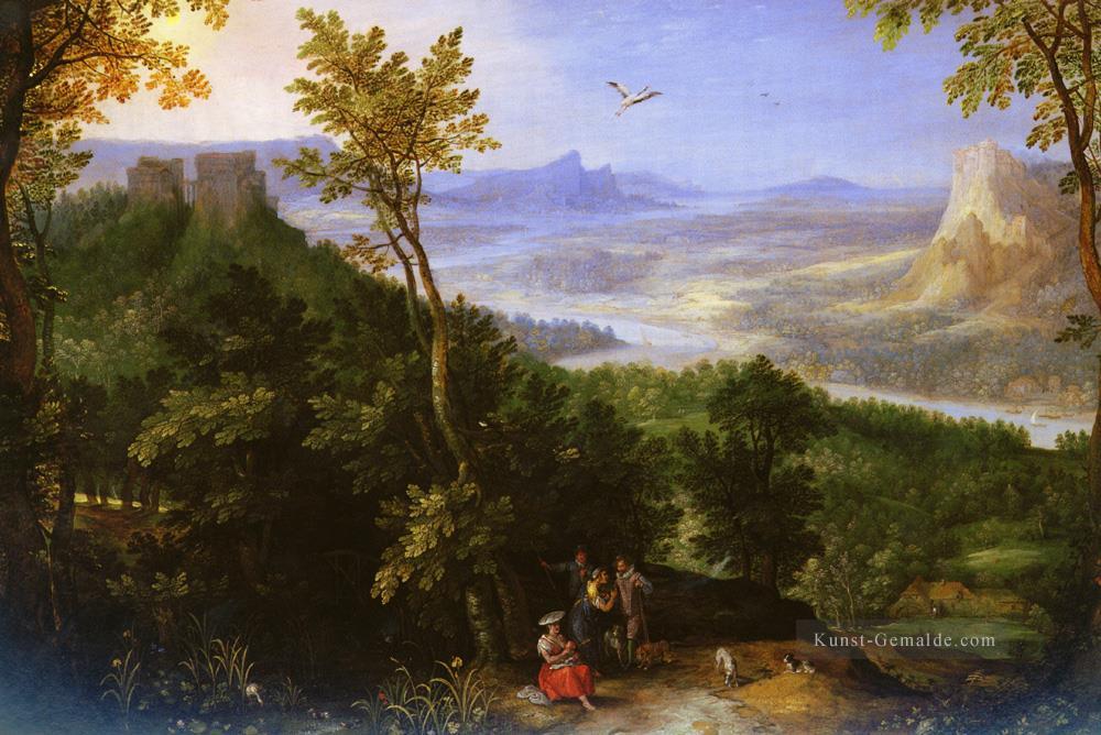 eine umfangreiche Landschaft mit Figuren Flämisch Jan Brueghel der Ältere Ölgemälde